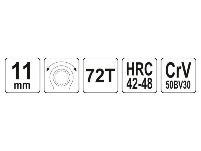 YATO Cheie stea cu clichet 11 mm / 170 mm CrV - 3 | YEO