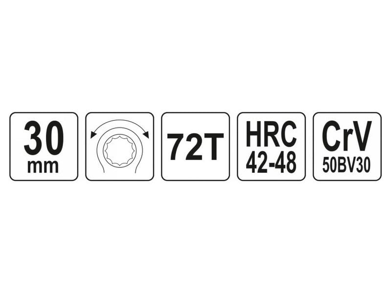 YATO Cheie stea cu clichet 30 mm / 290 mm CrV - 3 | YEO