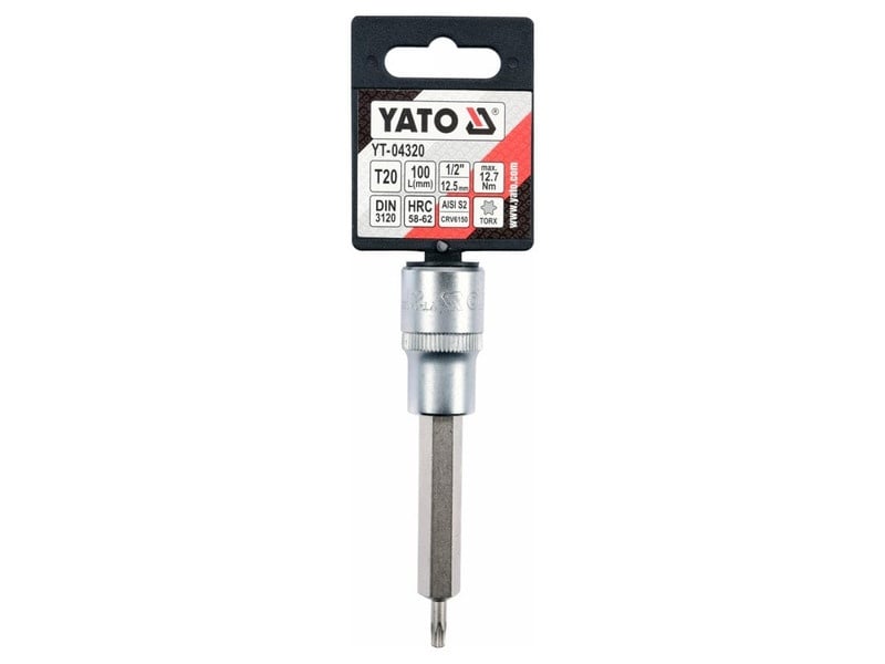 YATO cheie tubulară cu bit lung Torx 1/2" T20 CrV - 2 | YEO