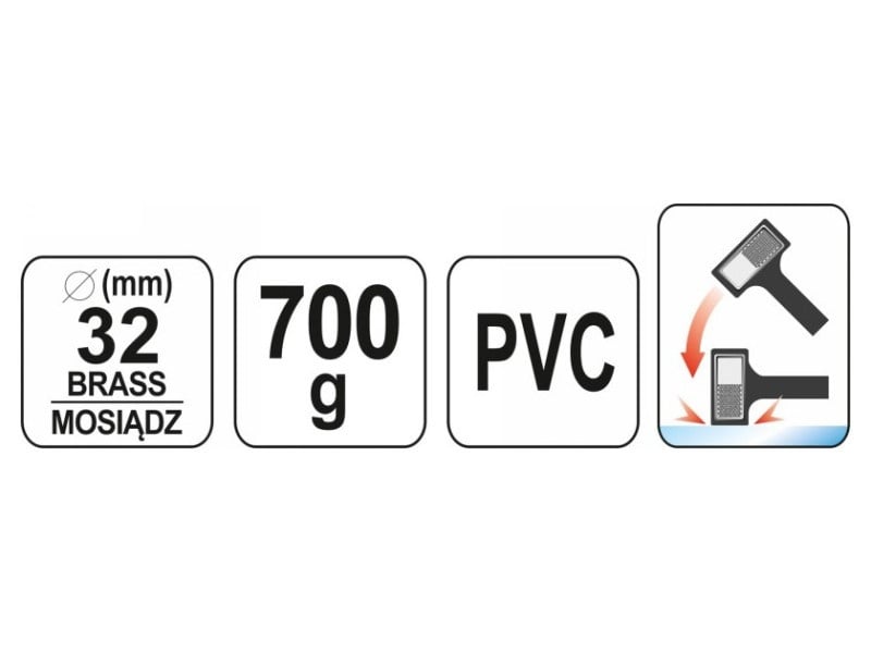 YATO Ciocan din plastic și cupru 700 g fără recul 32 mm