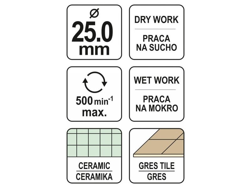 YATO Cutter circular diamantat 25 mm umed/uscat - 3 | YEO