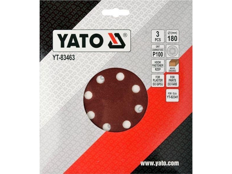 YATO Disc de fixare Velcro 180 mm / P100 (3 buc) - 1 | YEO