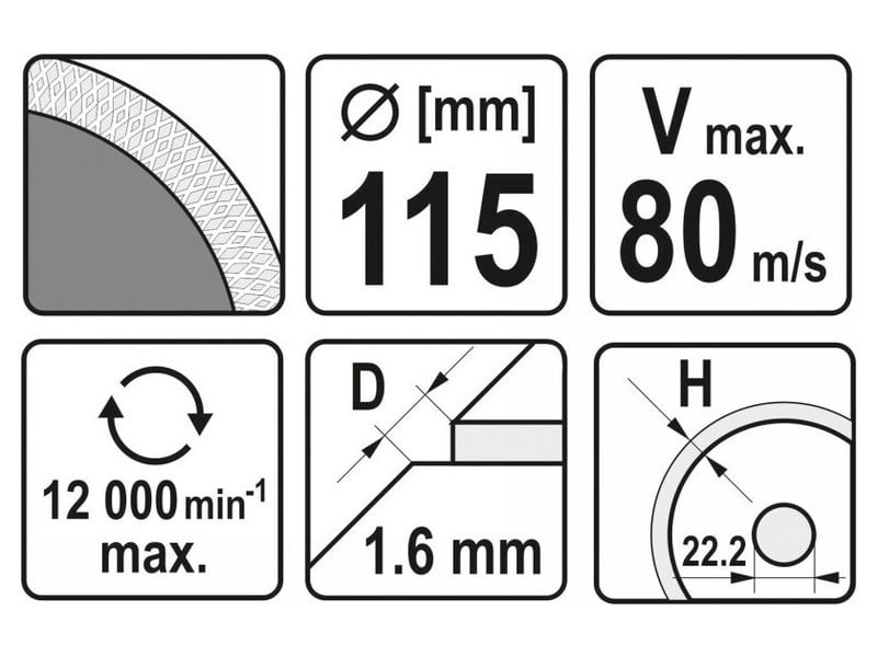 YATO Disc de tăiere diamantat 115 x 1,6 x 10 x 22,2 mm continuu - 2 | YEO