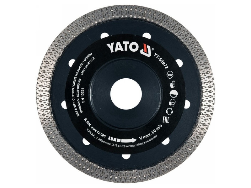 YATO Disc de tăiere diamantat 125 x 1,6 x 10 x 22,2 mm continuu