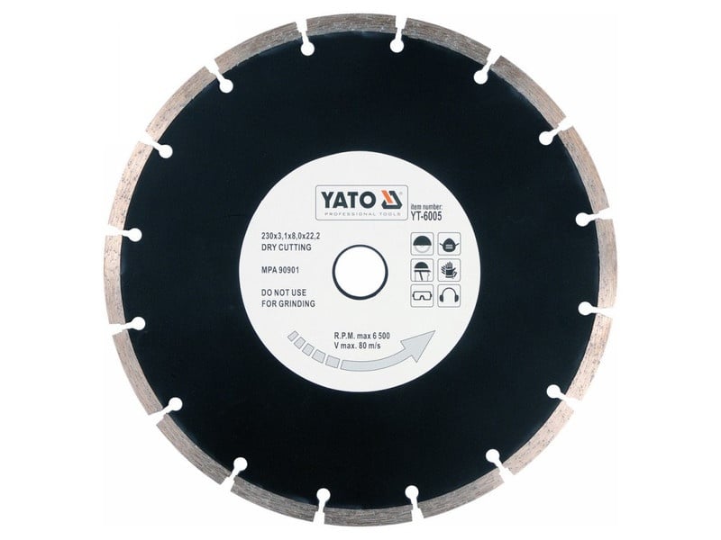 YATO Disc de tăiere diamantat 230 x 2,7 x 8,0 x 22,2 mm segmentat