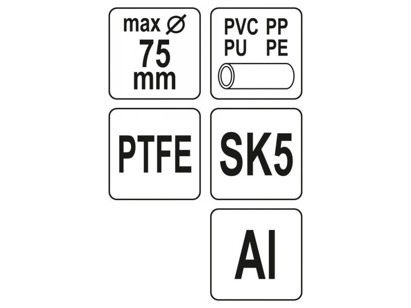 YATO Foarfece de tăiat țevi 75 mm PVC