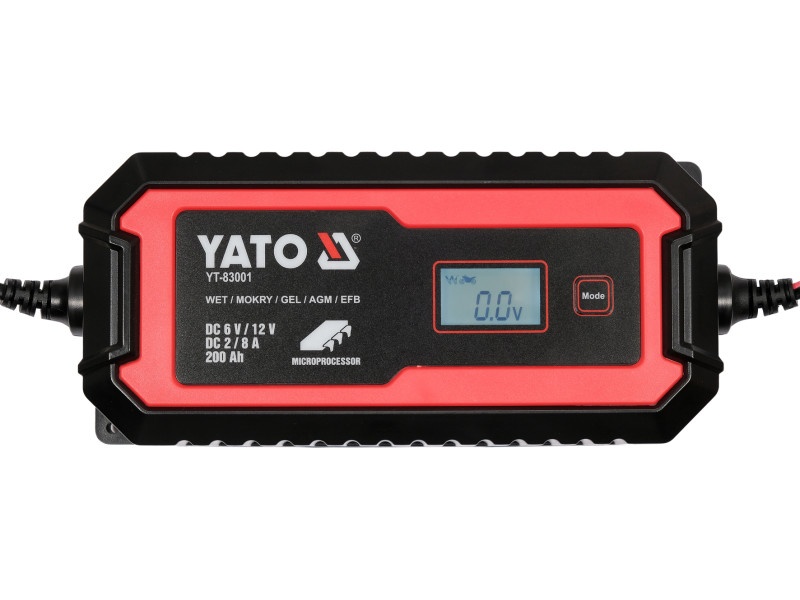 YATO Încărcător de baterii 6/12 V 2/8 A max 200 Ah Afișaj LCD - 1 | YEO