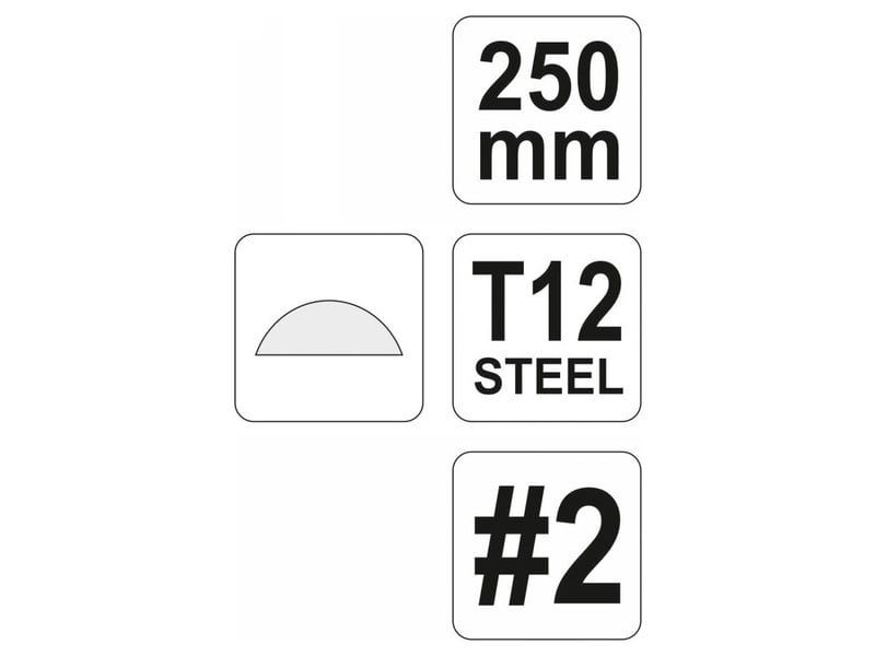 YATO jumătate de fișier roată 250 mm / #2 mediu