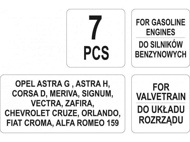 YATO Kit de fixare a comenzilor 7 piese (benzină) Opel Fiat Alfa Romeo