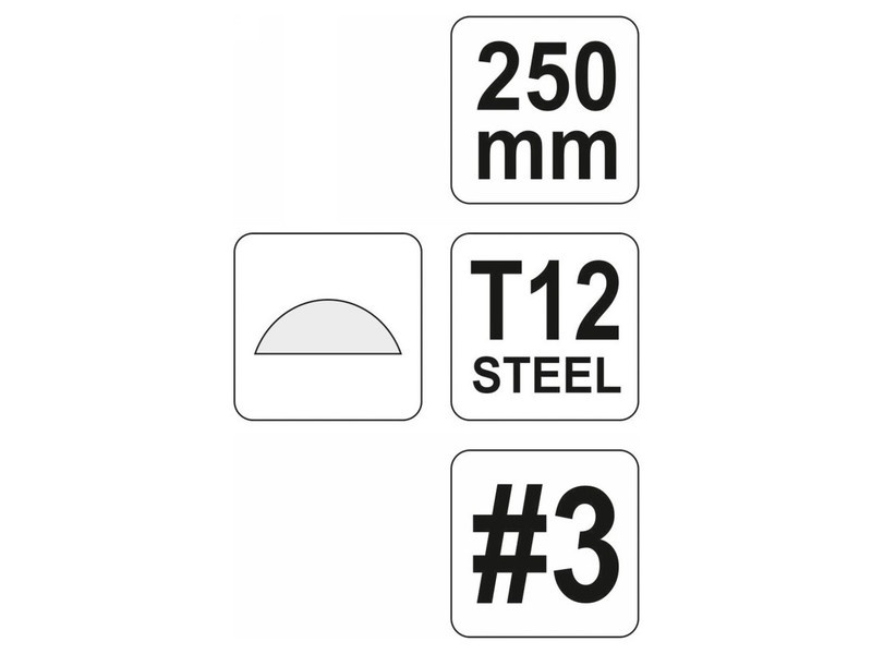 YATO limă cu jumătate de roată 250 mm / #3 fin