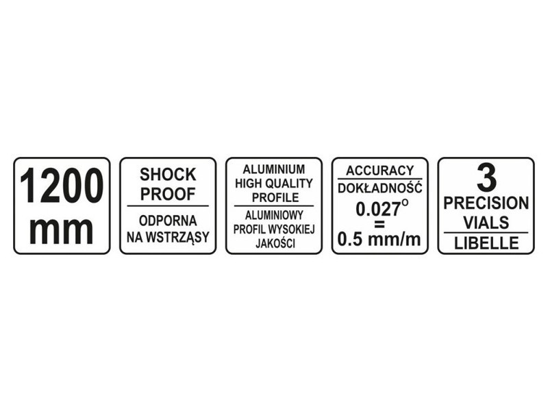 YATO nivel de spirit 3 nivel 2 mânere 1200 mm