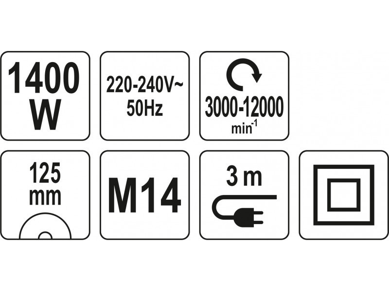 YATO Polizor unghiular 125 mm 1400 W cu viteză variabilă - 3 | YEO