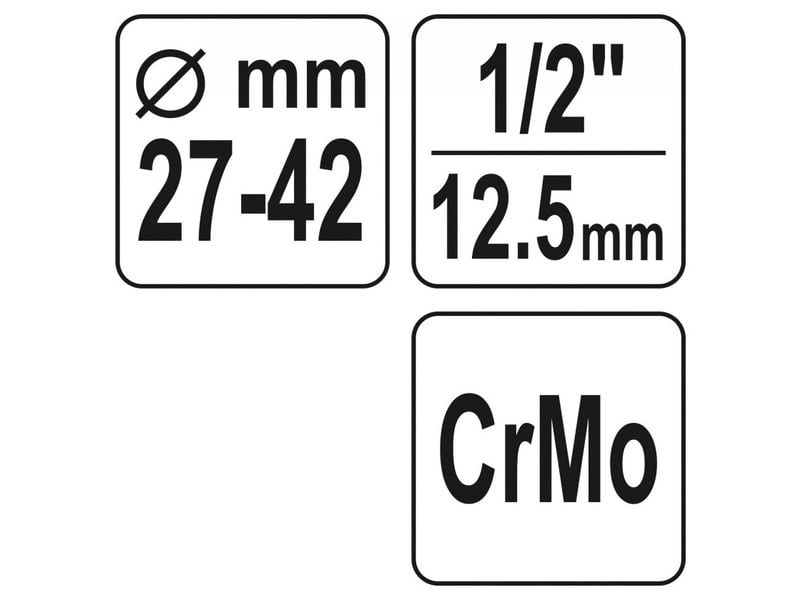 YATO Racord pentru tija de direcție 1/2" 27-42 mm CrMo