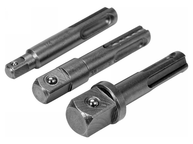 YATO set adaptor mufă 3 piese SDS-Plus -> 1/4", 3/8", 1/2" pătrat - 1 | YEO