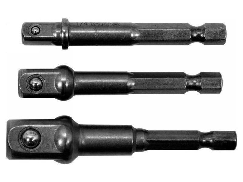 YATO set adaptor soclu 3 piese 1/4" Hex -> 1/4", 3/8", 1/2" pătrat