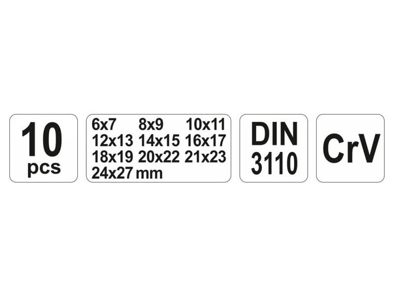 YATO Set de chei 10 piese 6-27 mm CrV - 3 | YEO