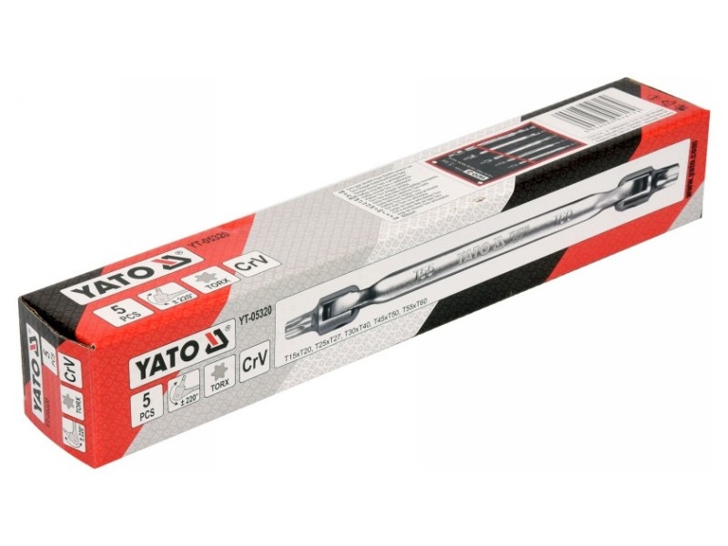 YATO Set de chei torx articulate 5 piese T15-T60 CrV - 2 | YEO