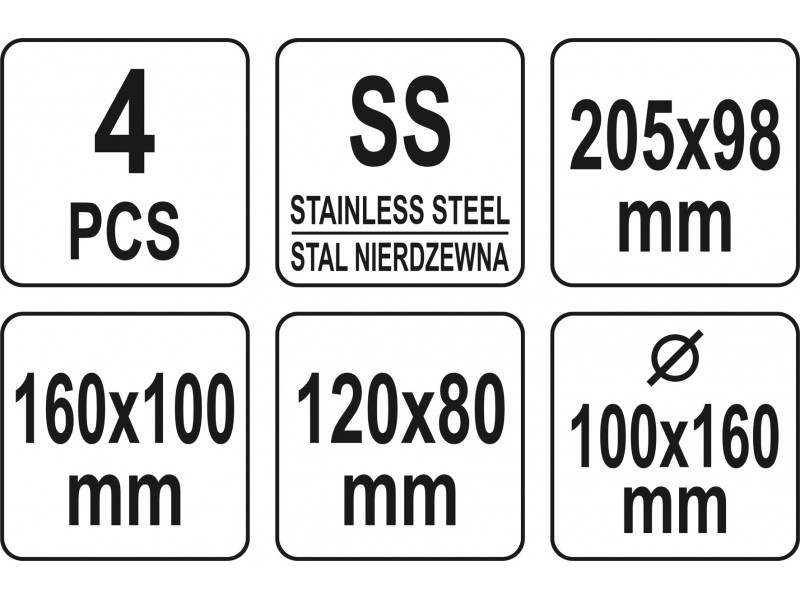YATO set de raclete 4 piese inox - 1 | YEO