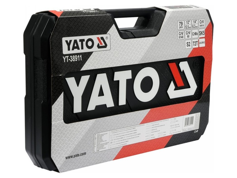 YATO Set de scule 79 piese 1/4", 1/2" CrV CrMo - 4 | YEO