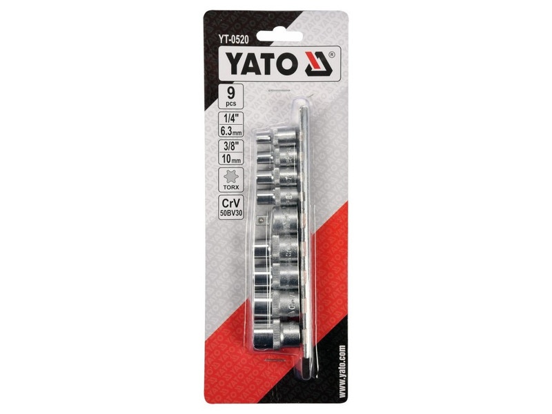 YATO Set mufe 9 piese Torx extern 1/4", 3/8" CrV - 2 | YEO