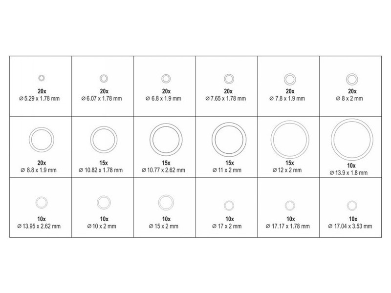 YATO Set O-ring pentru aparate de aer condiționat 270 buc - 3 | YEO