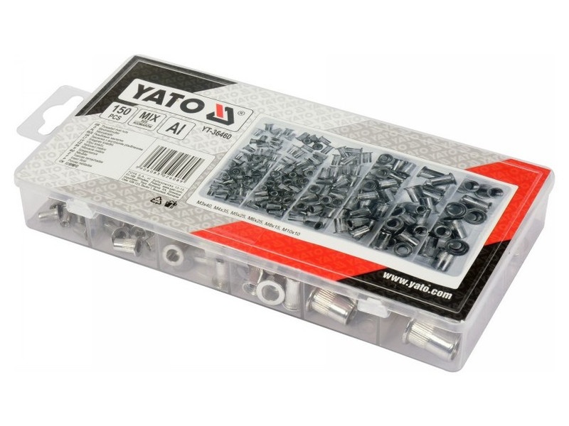 YATO Set piulițe nit din aluminiu 150 piese M3-M10 - 3 | YEO