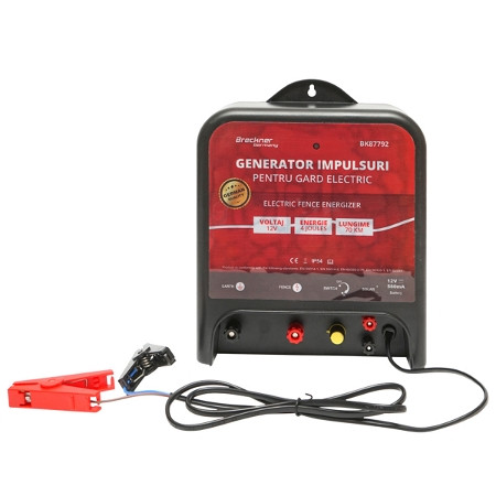 Aparat generator impulsuri DC 12V, 4 Joule, 70km pentru gard electric, Cod: BK87792, Brand: BRECKNER GERMANY