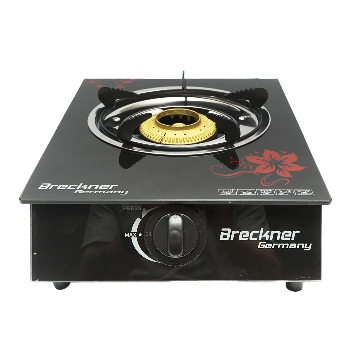 Aragaz, plita cu un arzator din fonta 3KW, sticla securizata 400x300x90mm, Cod: BK78959, Brand: BRECKNER GERMANY