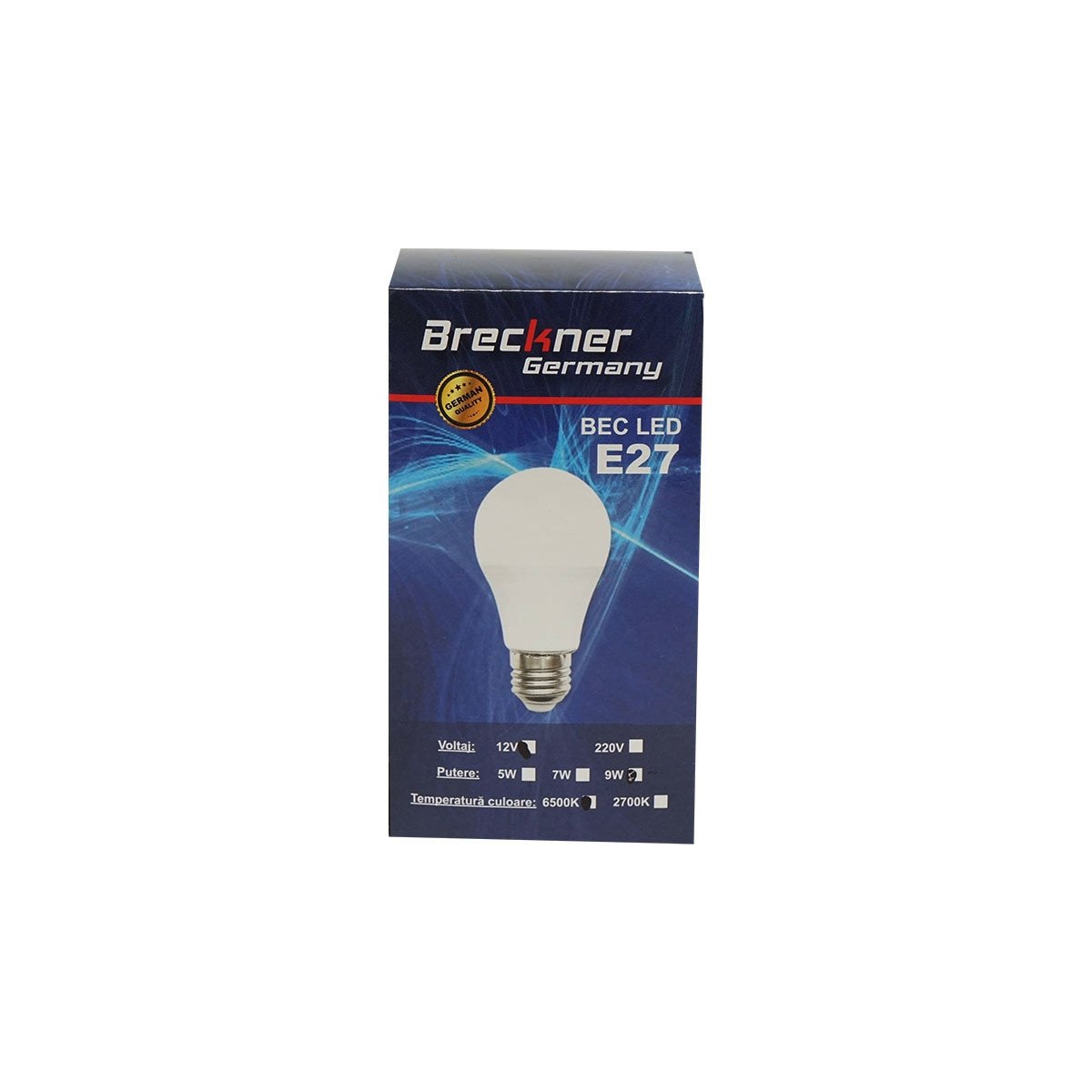 Bec cu LED A60, E27 9W, 12V culoare rece 6500K, Cod: BK90865, Brand: BRECKNER GERMANY