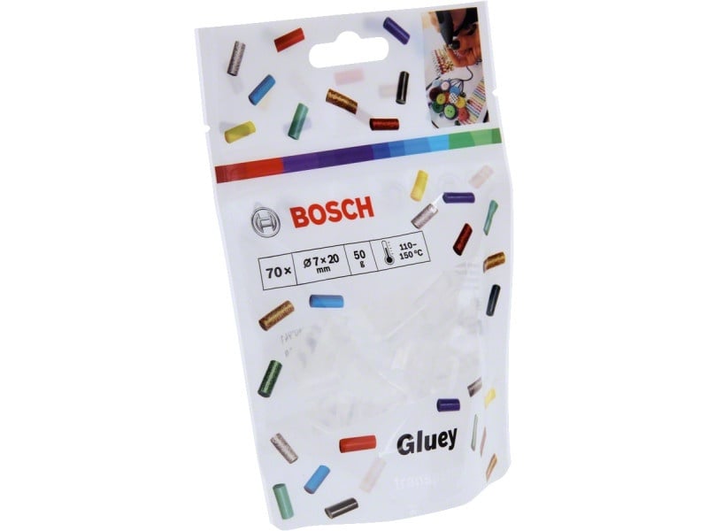 BOSCH Cartuș adeziv transparent 7 x 20 mm Gluey (70 buc)