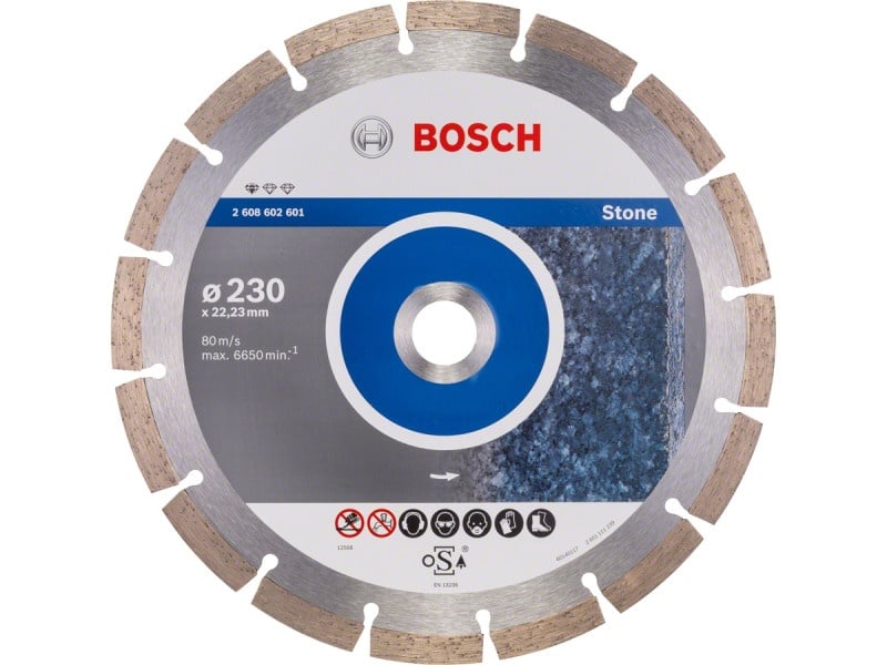 BOSCH Disc de tăiere diamantat 230 x 2,3 x 10 x 22,2 mm segmentat Standard pentru piatră