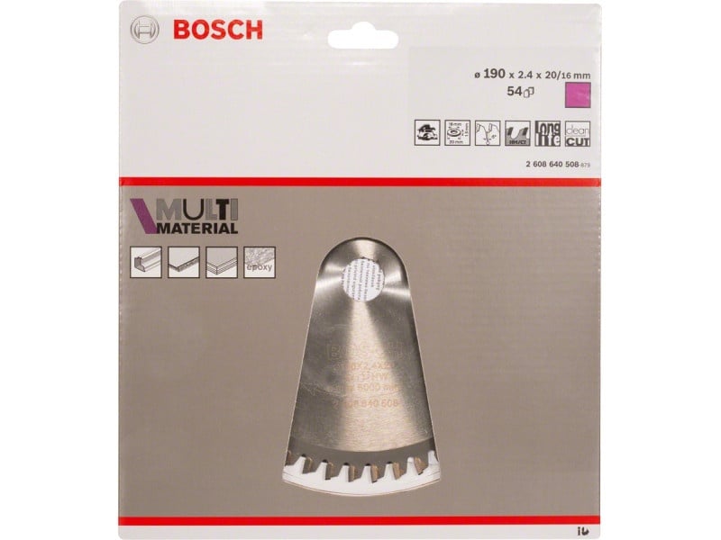 BOSCH Ferăstrău universal 190 x 20/16 x 2,4 mm / 54T MultiMaterial HLTCG