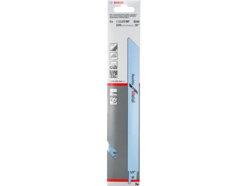 BOSCH Fierăstrău de masă glisantă pentru metal S 1122 BF 225 mm / 14TPI bimetal (5 bucăți)