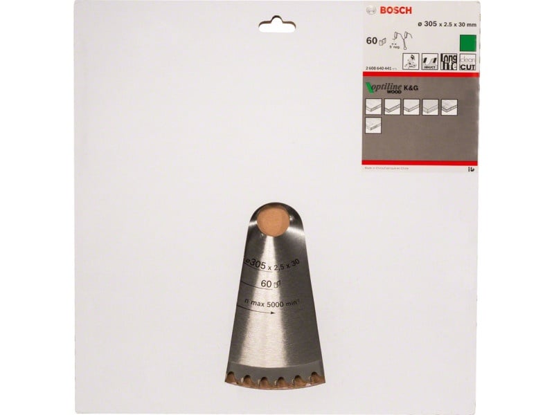 BOSCH Lamă de ferăstrău pentru lemn 305 x 30 x 2,5 mm / 60T Optiline Wood ATB / N