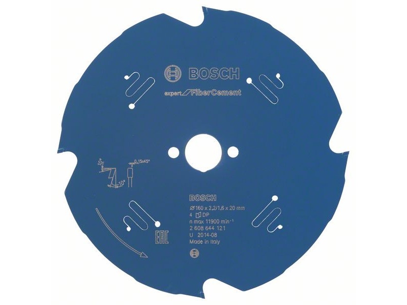 BOSCH Lamă de ferăstrău pentru plăci din fibră lipită cu ciment 160 x 20 x 2,2 mm / 4T Expert for FiberCement