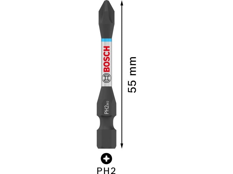 BOSCH PRO Bihegy de impact PH2 x 55 mm Tic Tac în cutie 1/4" Hex (15 buc)