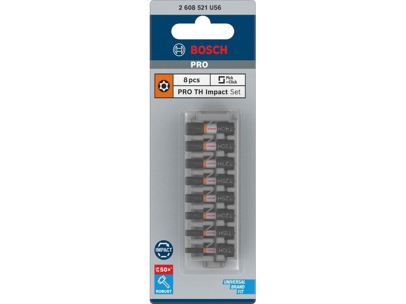 BOSCH PRO Set de biți de impact 8 piese T10 - T40 x 25 mm 1/4" Hex - 2 | YEO