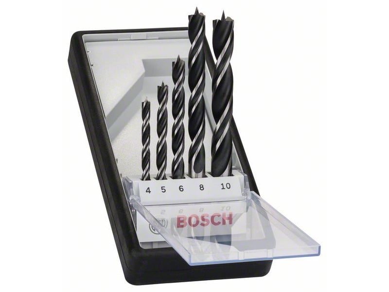 BOSCH Set de burghie pentru lemn 5 piese Robust Line (4 - 10 mm)