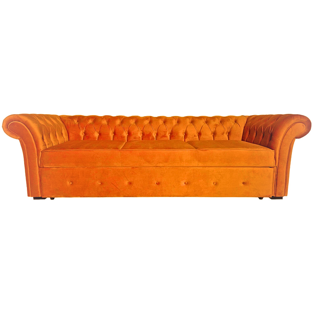 Canapea Extensibila Chesterfield, 250x100x75cm, 3 locuri, Velutto 33 Rust, Glasspandoor - 3 | YEO