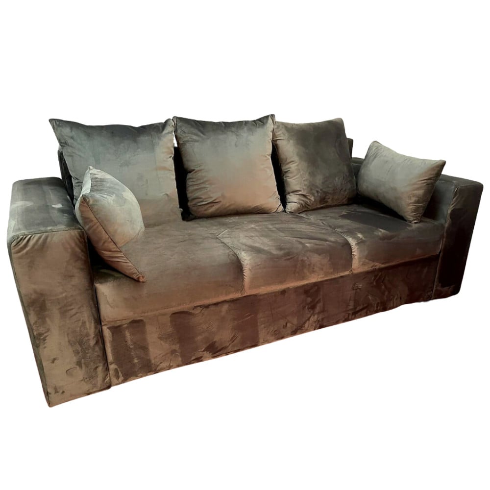 Canapea Fixa Nicosia, 215x83x85cm, 3 locuri, Velutto 19 Graphite Glasspandoor