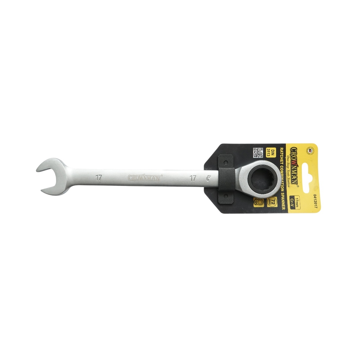 Cheie combinata fixa si inelara cu clichet 17mm Cr-V , Cod: DISUF39, Crownman