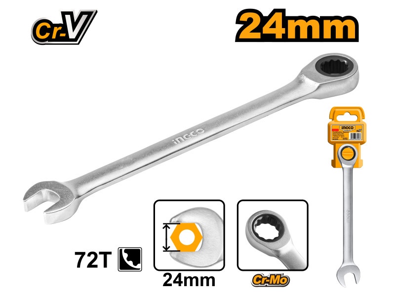 Cheie cu clichet INGCO Star 24 mm / 335 mm CrV