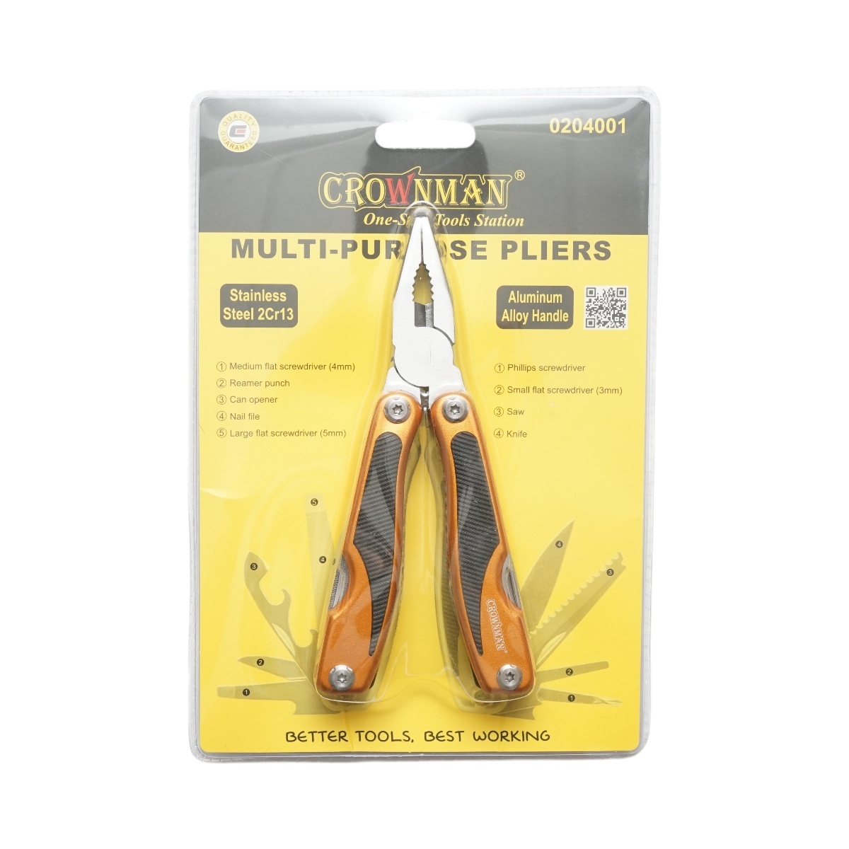 Cleste multifunctional pliabil 9 in 1 din otel inoxidabil 160mm ,Cod: DISUF18, Crownman - 1 | YEO