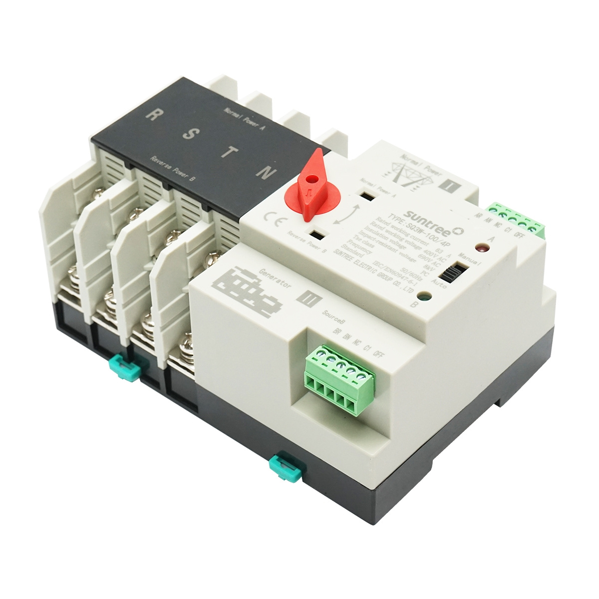Comutator ATS trifazat 400V Dual Power, separator automat de la panouri fotovoltaice la retea ATS-4P-63A,Cod: BK78020, Brand: SUNTREE - 3 | YEO