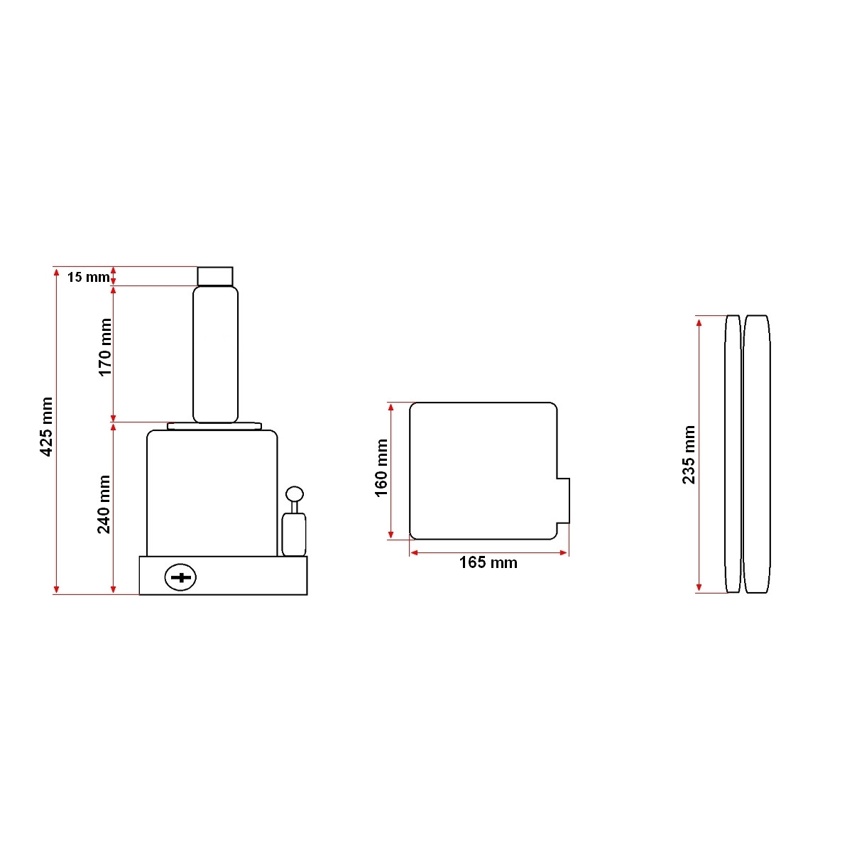 Cric hidraulic 32 tone 255 mm, Cod: BK82110, Brand: BRECKNER GERMANY