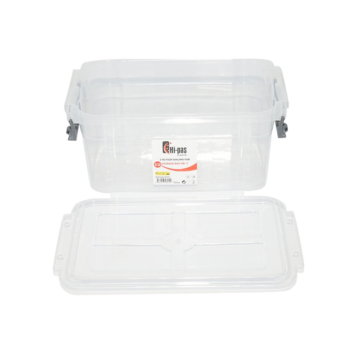 Cutie depozitare 3L cu capac din plastic transparenta 170x255x110mm, Cod: DISLP03, Breckner Germany