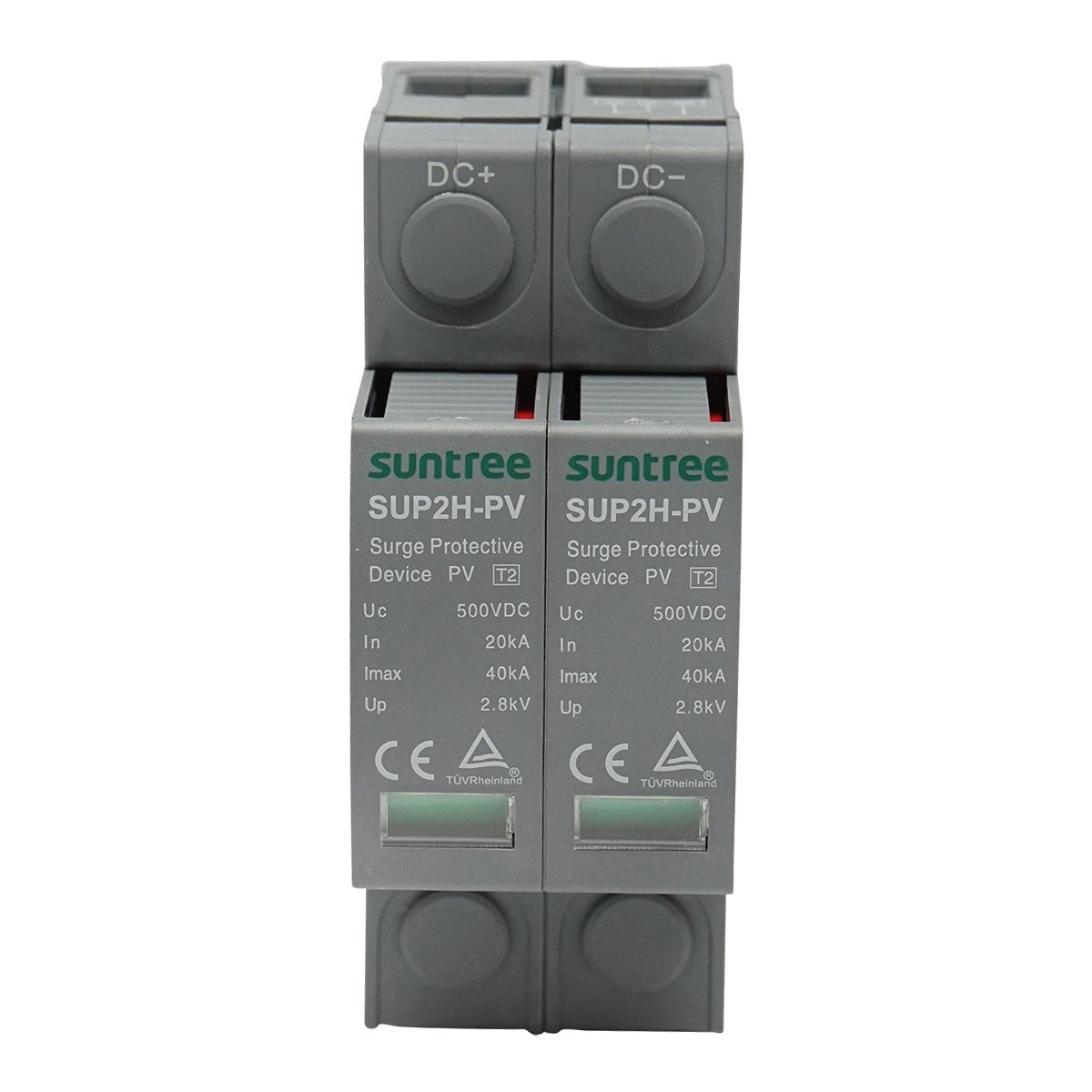 Descarcator la supratensiune cu semnalizare pentru sisteme fotovoltaice DC 2P tip C 500VDC, Cod: BK77749, Brand: SUNTREE - 1 | YEO