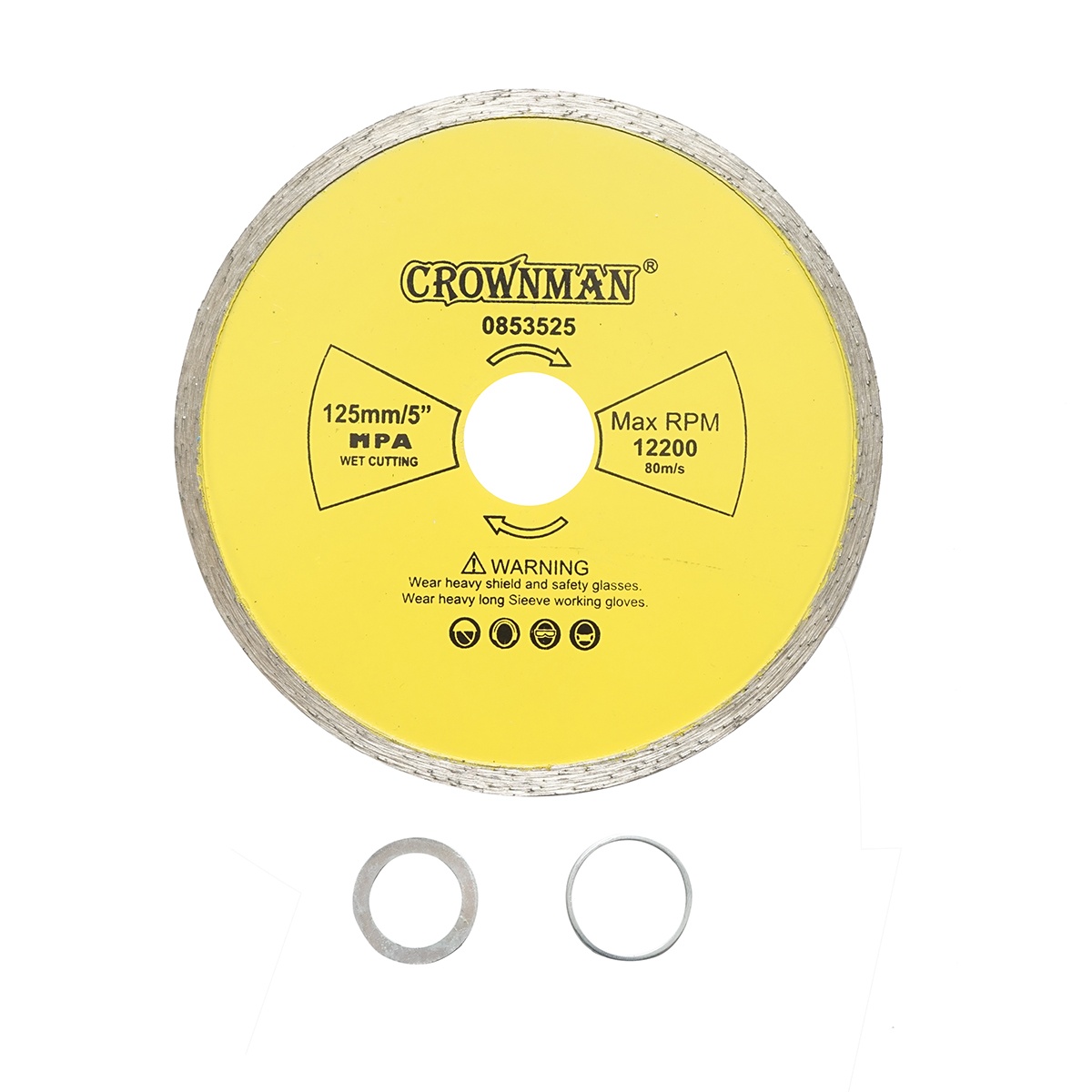 Disc diamantat continuu 125x22.23mm, viteza max. 12200rpm, taiere umeda pentru piatra, ceramica, granit, gresie, marmura , Cod: DISPT17, Marca: CROWNMAN