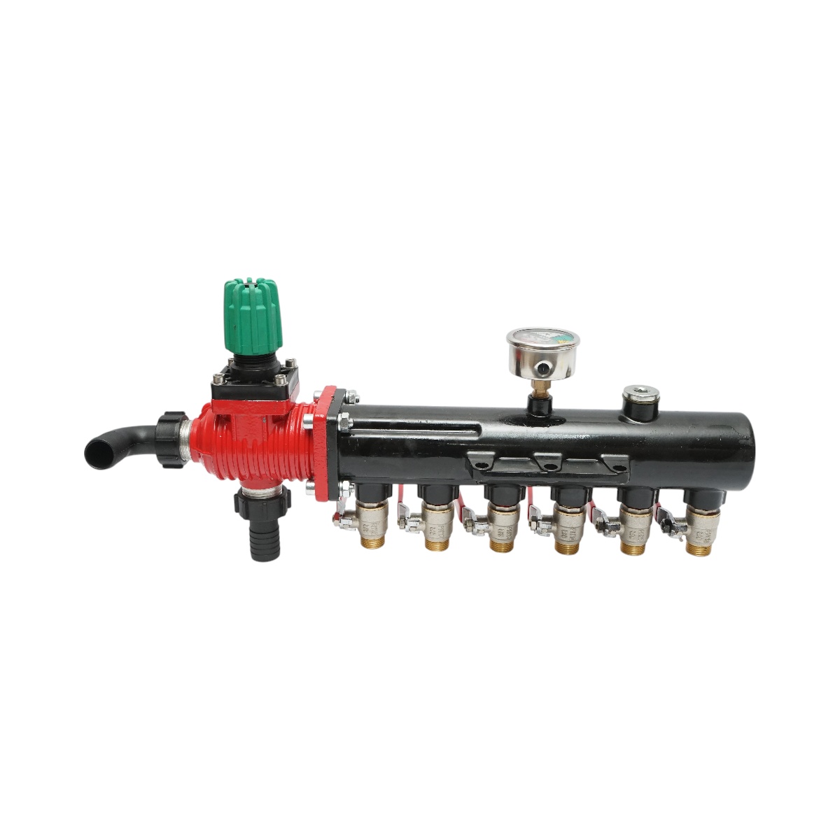 Distribuitor metalic cu 6 cai pentru erbicidator, manometru cu glicerina 25 bar, Cod: DISPL06 - 1 | YEO