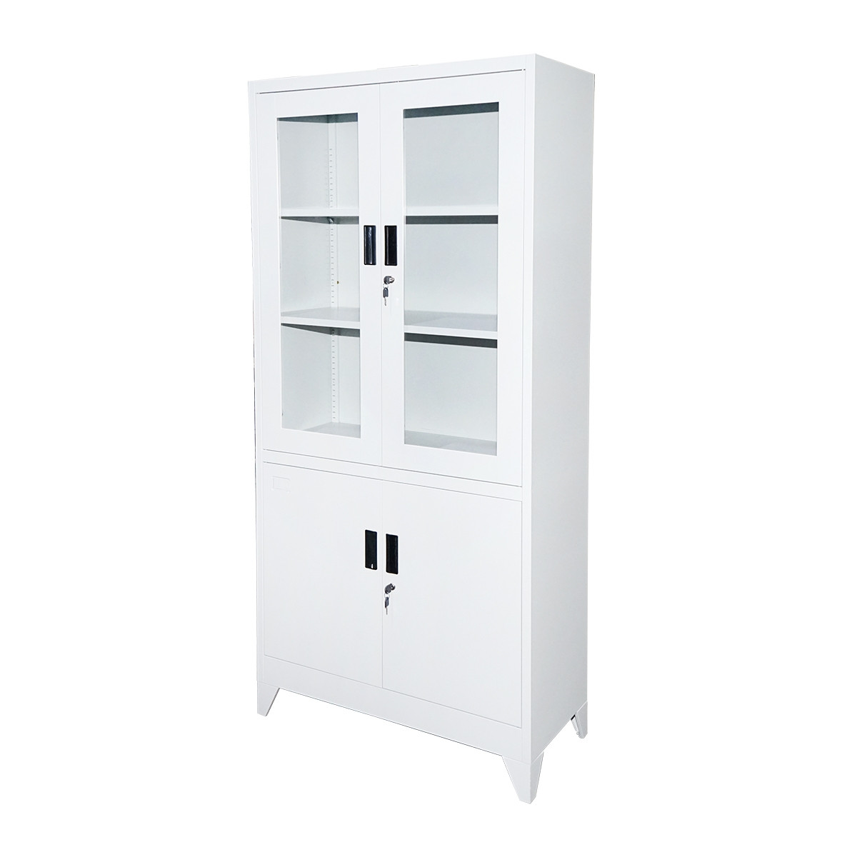 Dulap metalic cu 2 usi de sticla si 2 usi pline securizate 1900x900x400mm Cod: BK78304, Echivalență: DISLP77, Breckner Germany